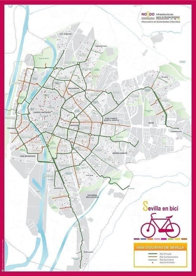 Seville bike lane map